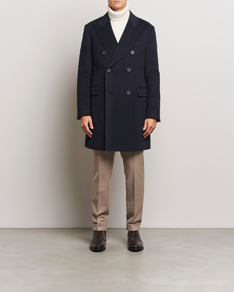Heren | Jassen | Oscar Jacobson | Silvain DB Wool/Cashmere Coat Navy