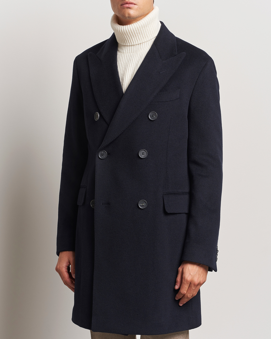 Heren | Jassen | Oscar Jacobson | Silvain DB Wool/Cashmere Coat Navy