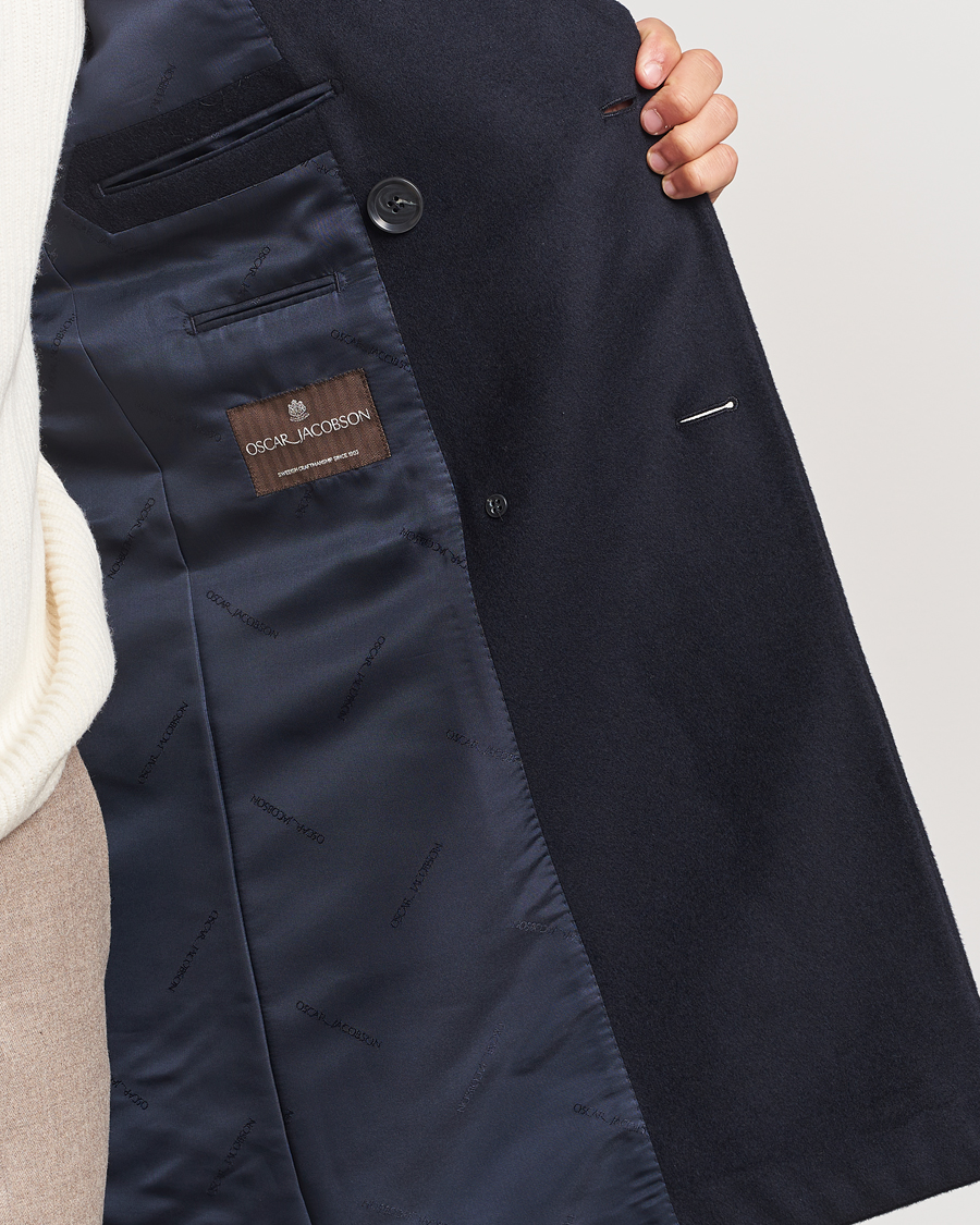 Heren | Jassen | Oscar Jacobson | Silvain DB Wool/Cashmere Coat Navy