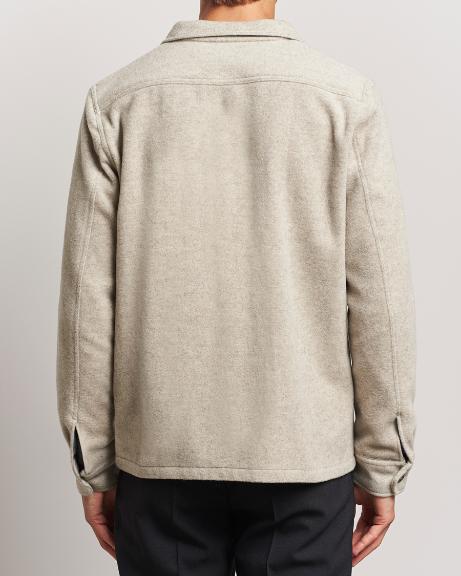Heren | Jassen | Oscar Jacobson | Safari Wool Shirt Jacket Beige