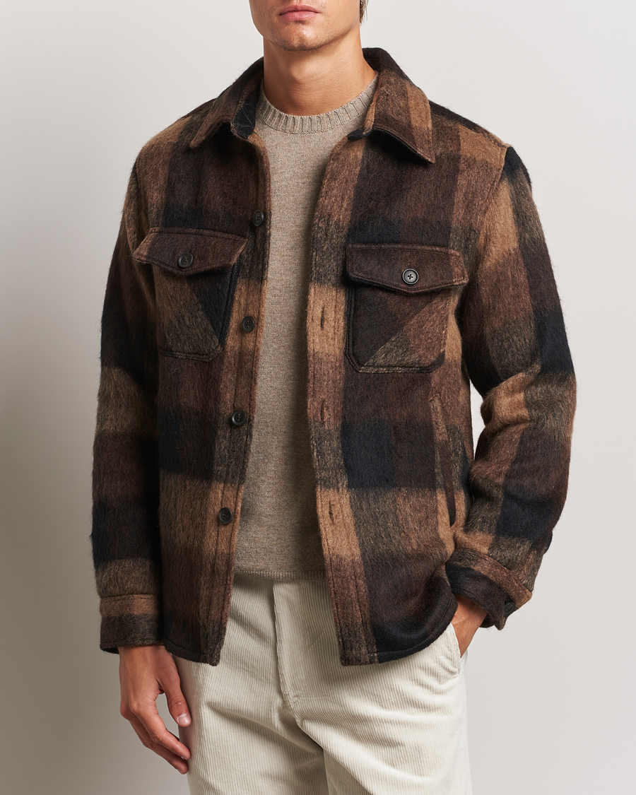 Heren | Jassen | Oscar Jacobson | Maverick Checked Shirt Jacket Brown