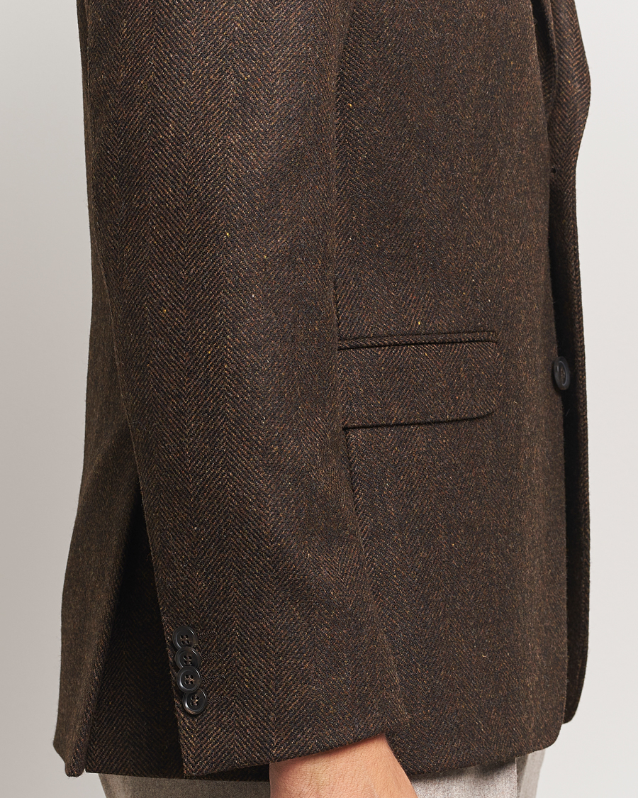 Heren | Blazers | Oscar Jacobson | Fogerty Moon Herringbone Tweed Blazer Brown