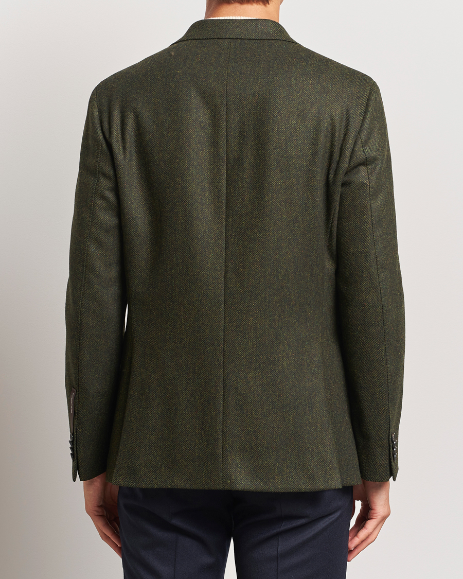 Heren | Blazers | Oscar Jacobson | Fogerty Moon Herringbone Tweed Blazer Green