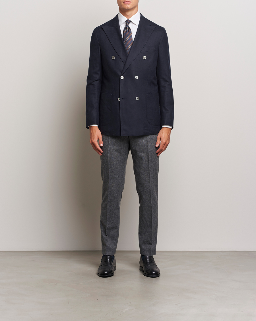 Homme | Blazers | Oscar Jacobson | Farris DB Super 150's Loro Piana Wool Blazer Navy