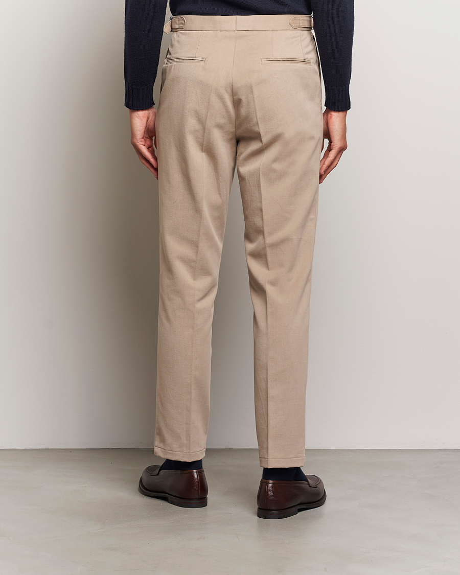 Heren | Broeken | Oscar Jacobson | Delon Brushed Cotton Trousers Beige
