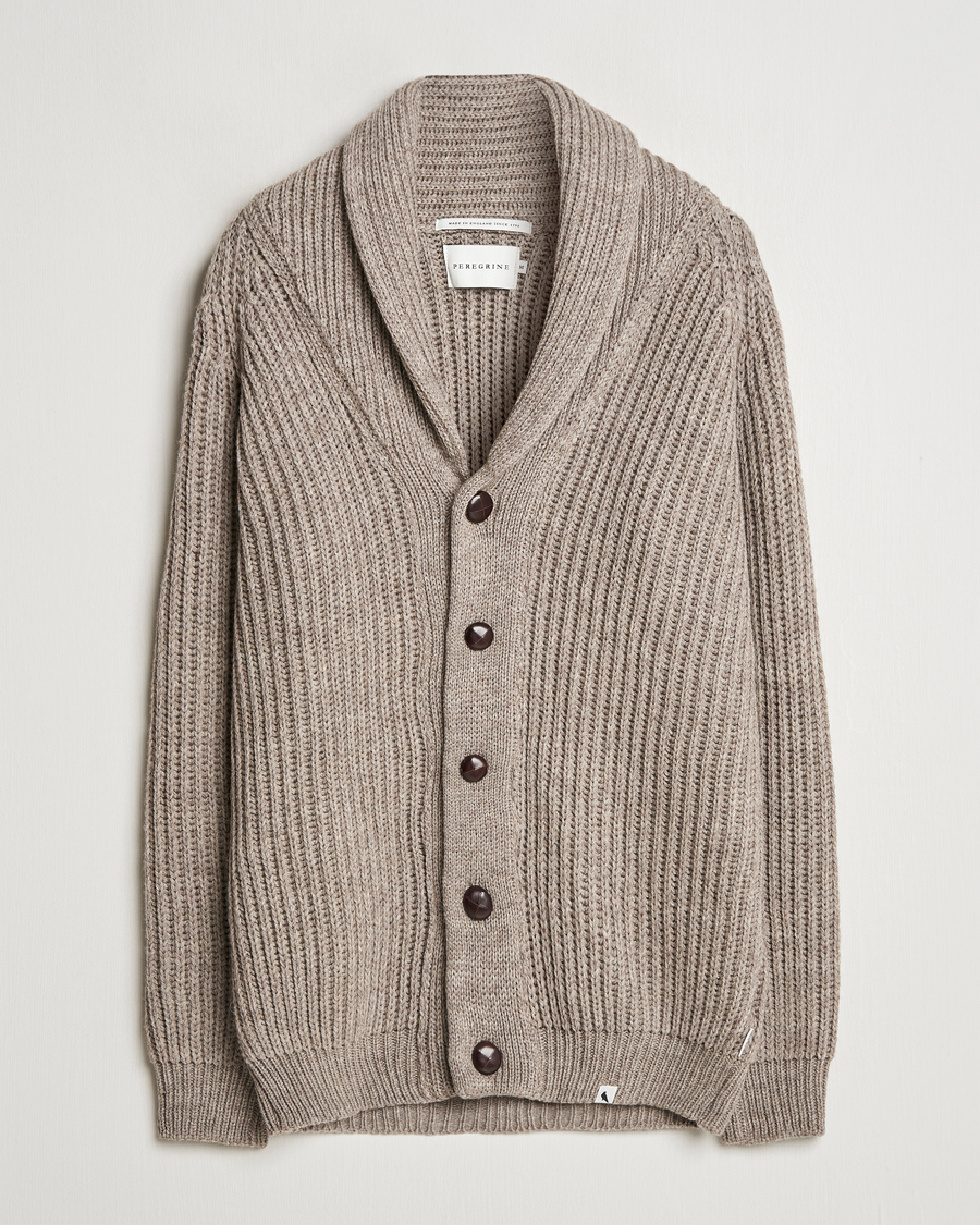 Homme | Pulls Et Tricots | Peregrine | Wilkinson Ribbed Wool Cardigan Light Brown