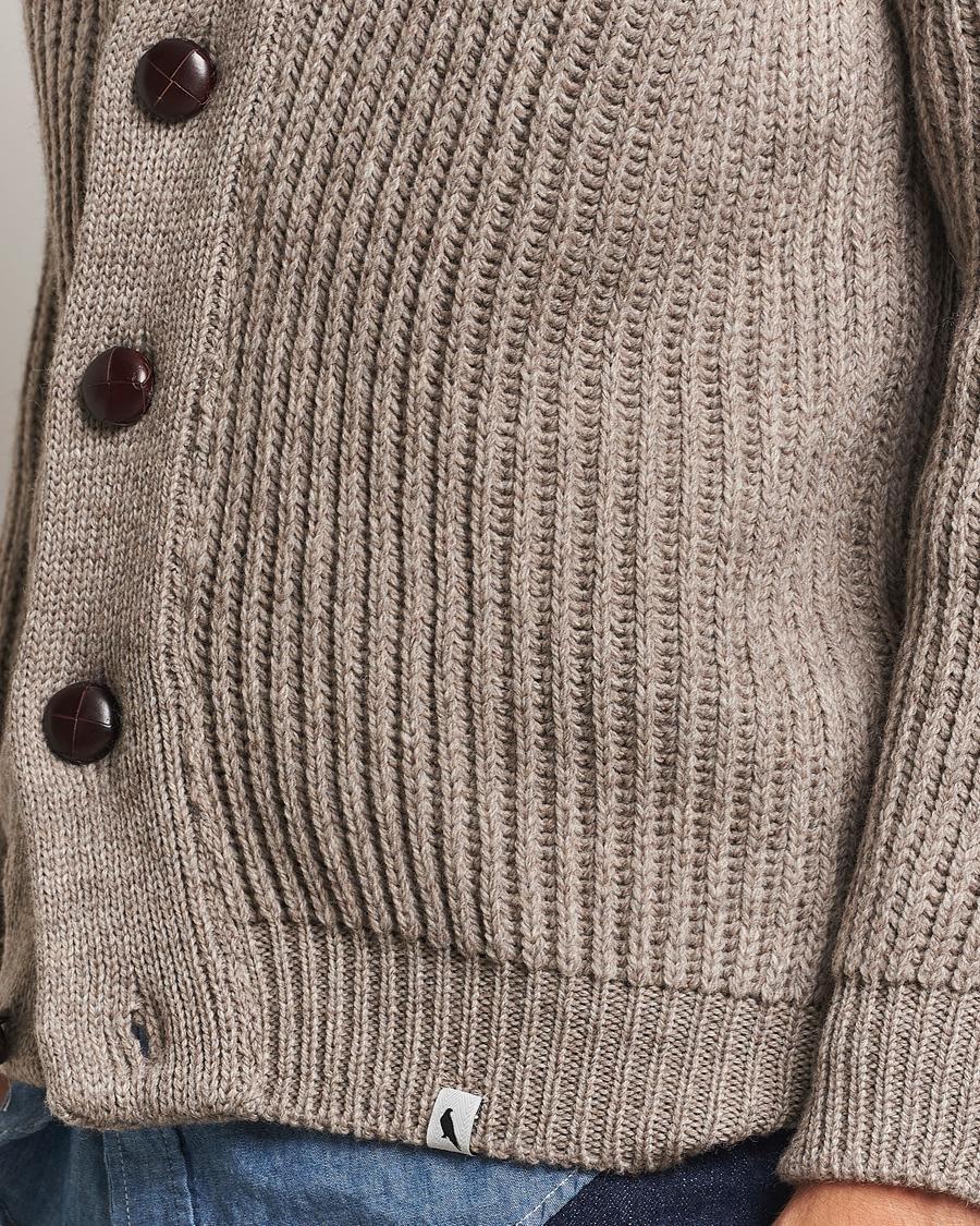 Homme | Pulls Et Tricots | Peregrine | Wilkinson Ribbed Wool Cardigan Light Brown