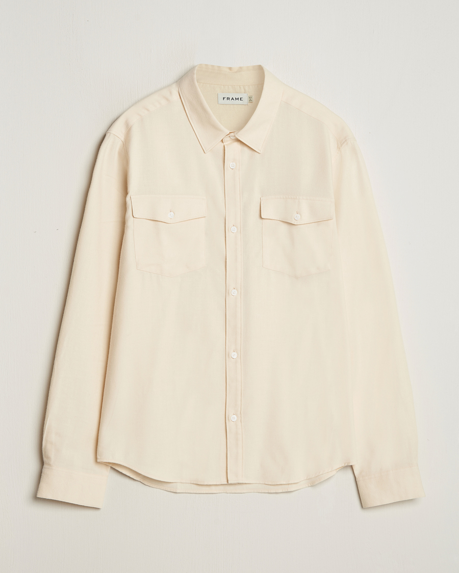 Heren | Overhemden | FRAME | Double Pocket Wool Blend Shirt Off White