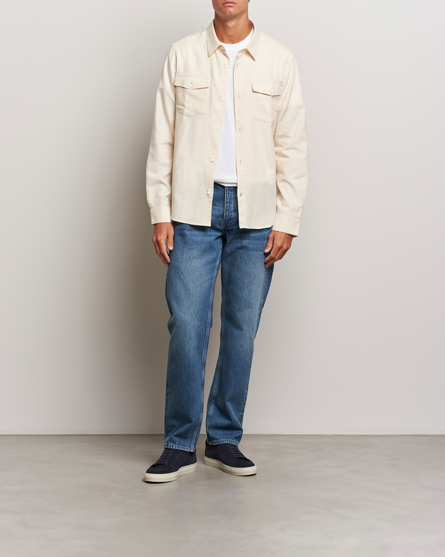 Heren | Overhemden | FRAME | Double Pocket Wool Blend Shirt Off White