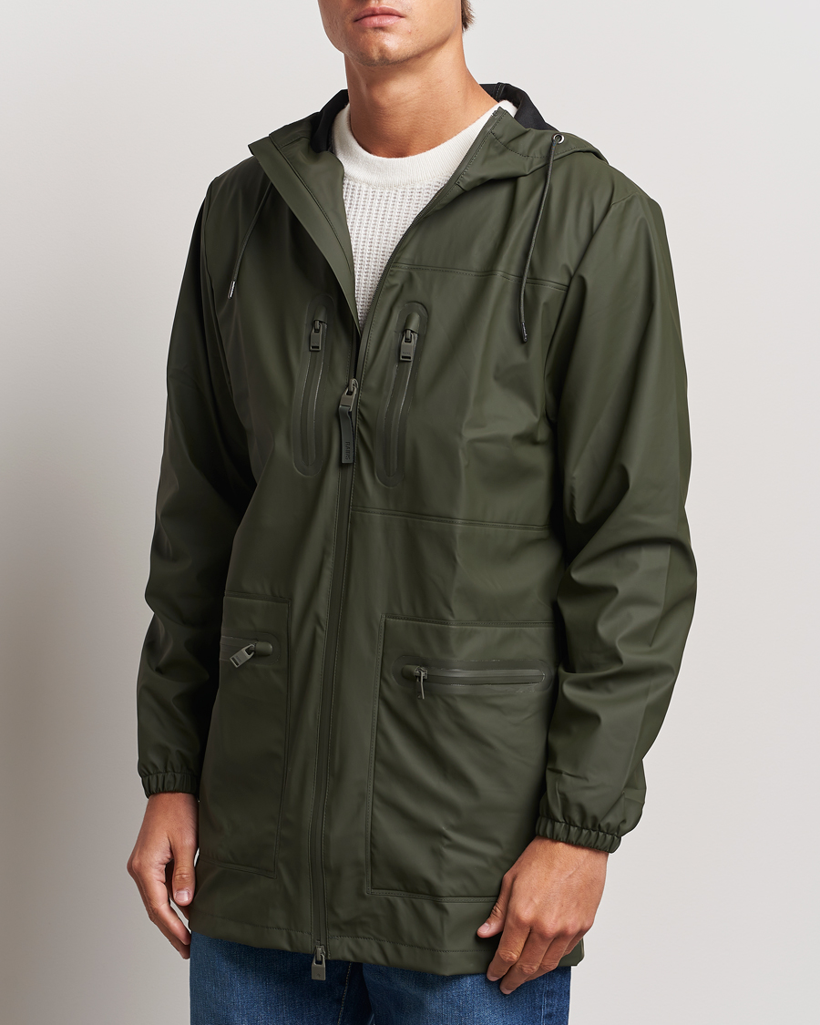 Heren | Jassen | RAINS | Cargo Long Jacket Green