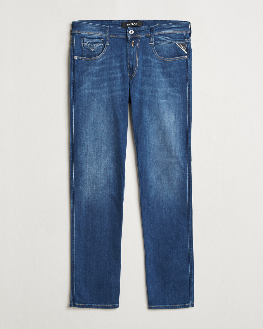 Heren | Jeans | Replay | Anbass Powerstretch Jeans Medium Blue