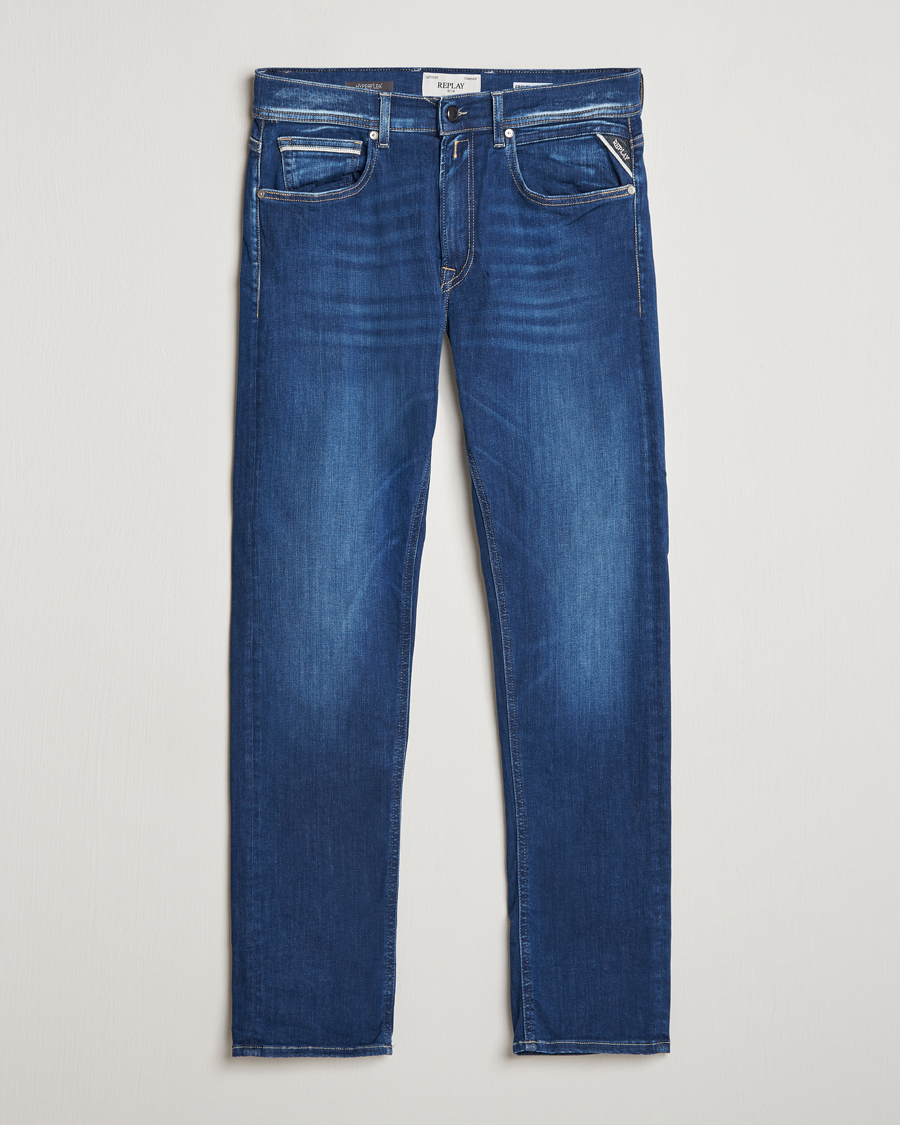 Heren | Jeans | Replay | Grover Hyperflex Eco Plus Jeans Medium Blue