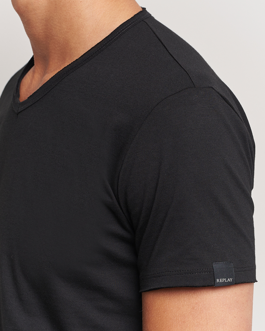 Homme | T-shirts | Replay | V-Neck T-Shirt Black