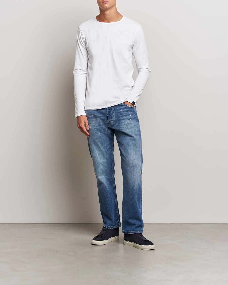 Heren | T-shirts | Replay | Crew Neck Long Sleeve T-Shirt White