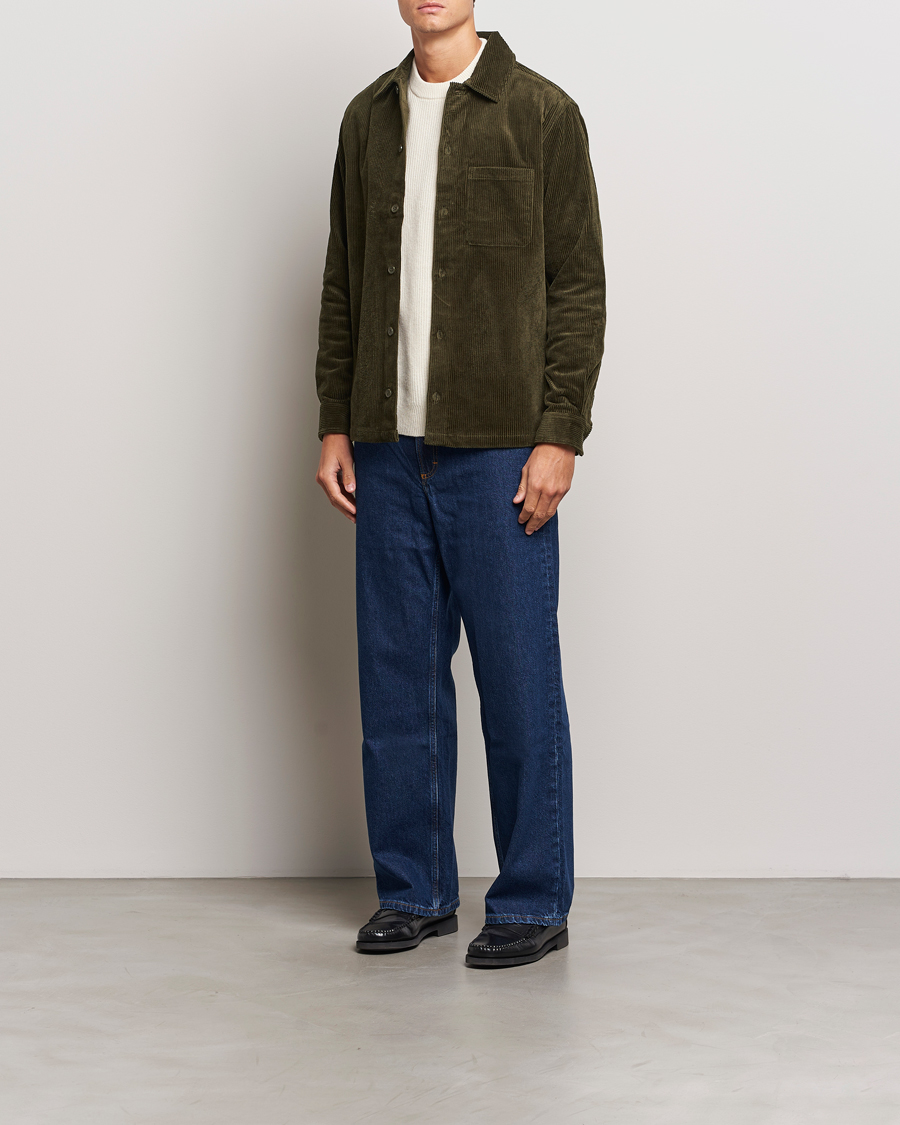 Heren | Overhemden | Samsøe Samsøe | Damon Corduroy Overshirt Forest Night