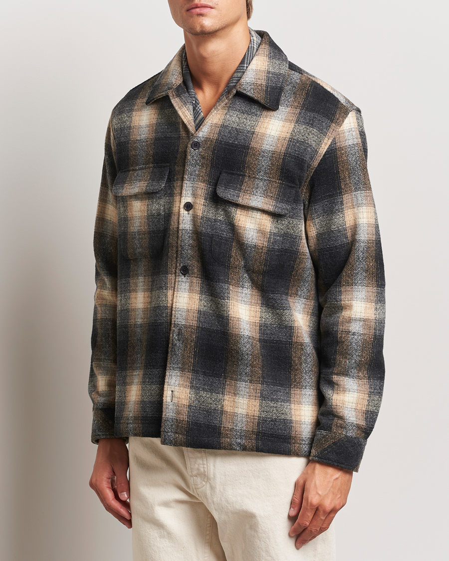 Heren | Overhemden | Samsøe Samsøe | Castor Checked Overshirt Petrified Brown