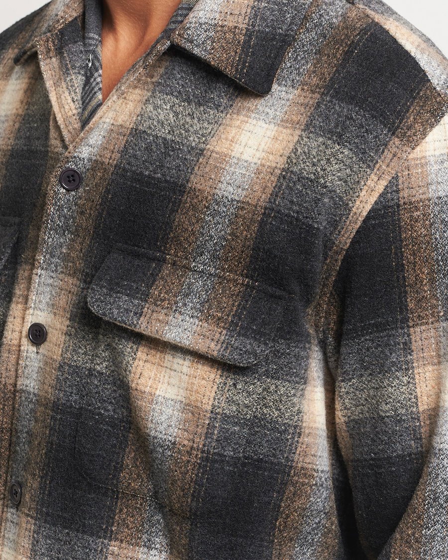 Heren | Overhemden | Samsøe Samsøe | Castor Checked Overshirt Petrified Brown