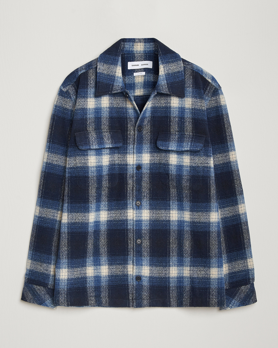Homme | Chemises | Samsøe Samsøe | Castor Checked Overshirt True Navy
