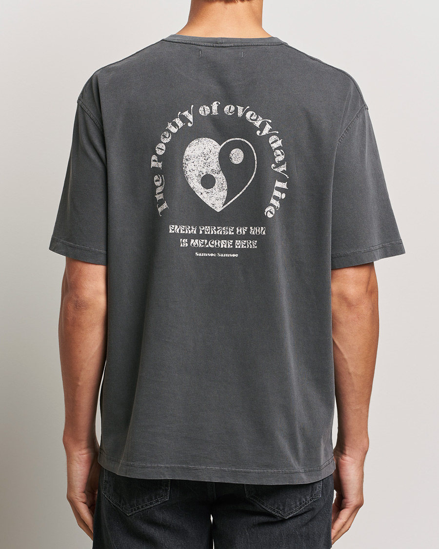 Heren | T-shirts | Samsøe Samsøe | Poetry Printed T-Shirt Black Zen