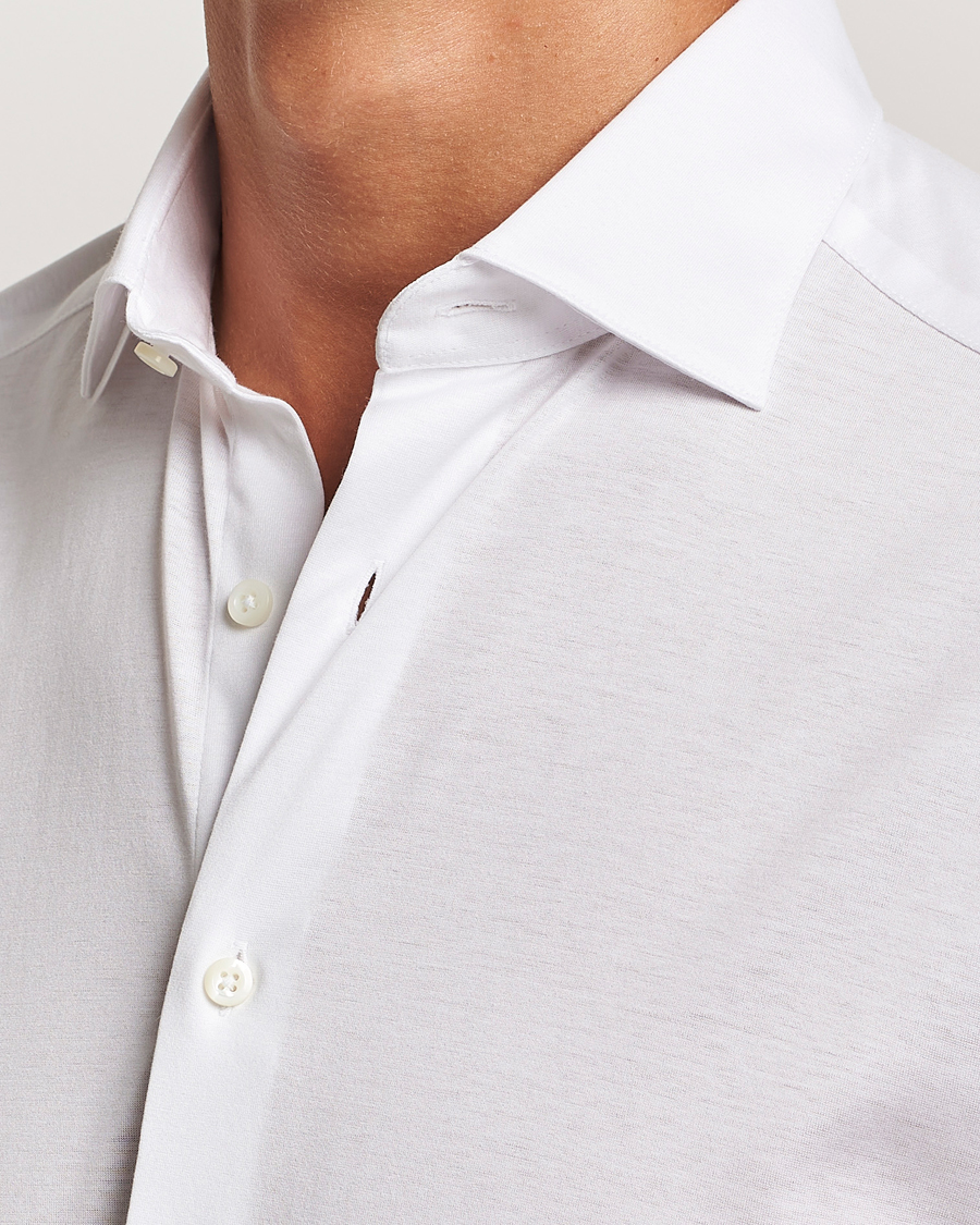 Homme | Chemises | Stenströms | Slimline Stretch Jersey Shirt White