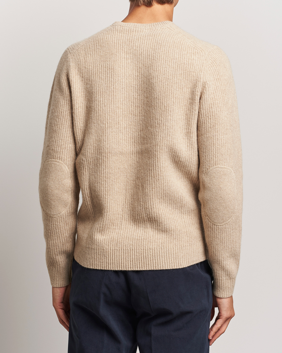 Heren | Truien | Stenströms | Knitted Ribbed Yak/Merino Sweater Beige