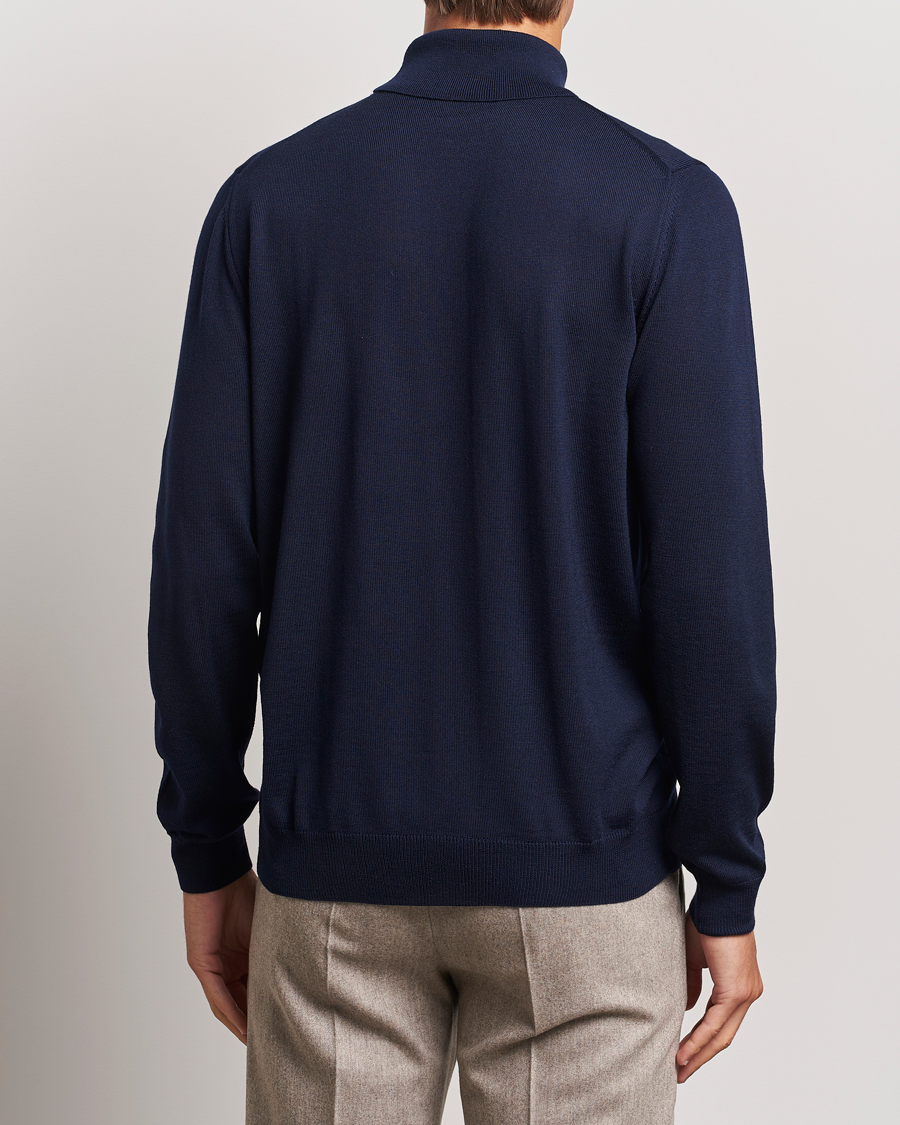 Heren | Truien | Stenströms | Merino Rollneck Navy