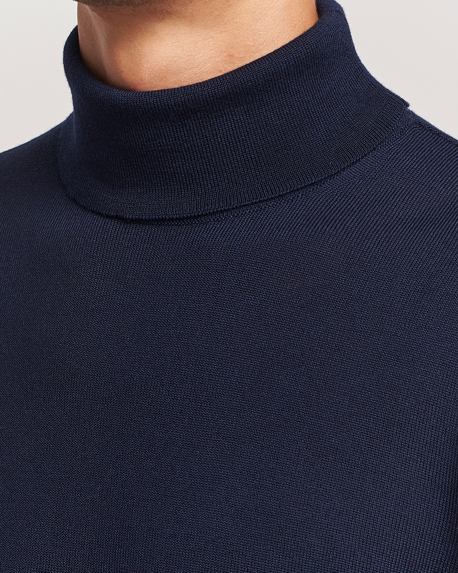 Heren | Truien | Stenströms | Merino Rollneck Navy