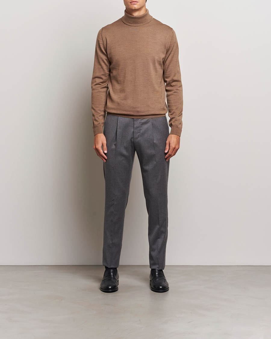 Heren | Truien | Stenströms | Merino Rollneck Brown