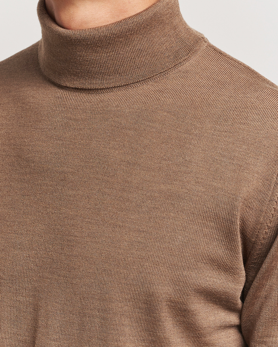 Heren | Truien | Stenströms | Merino Rollneck Brown