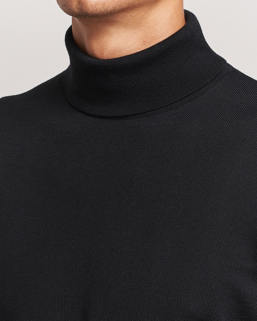 Heren | Truien | Stenströms | Merino Rollneck Black