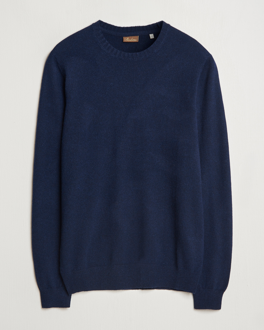 Heren | Truien | Stenströms | Cashmere Crewneck Navy