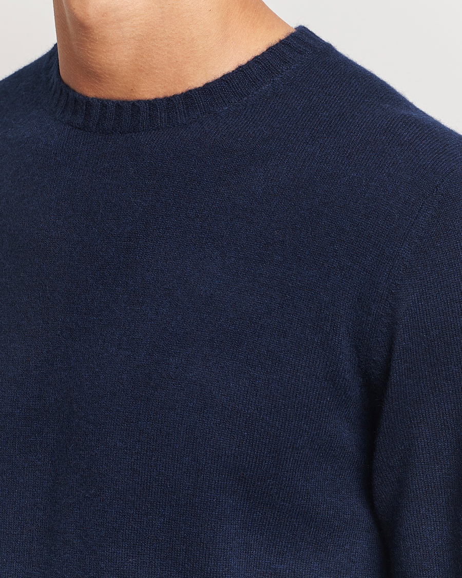 Heren | Truien | Stenströms | Cashmere Crewneck Navy