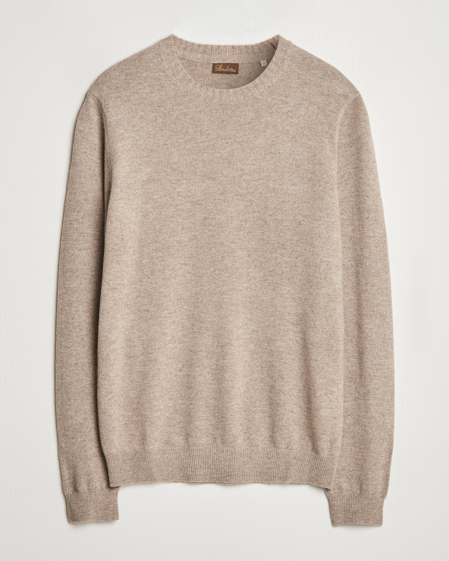 Heren | Truien | Stenströms | Cashmere Crewneck Beige
