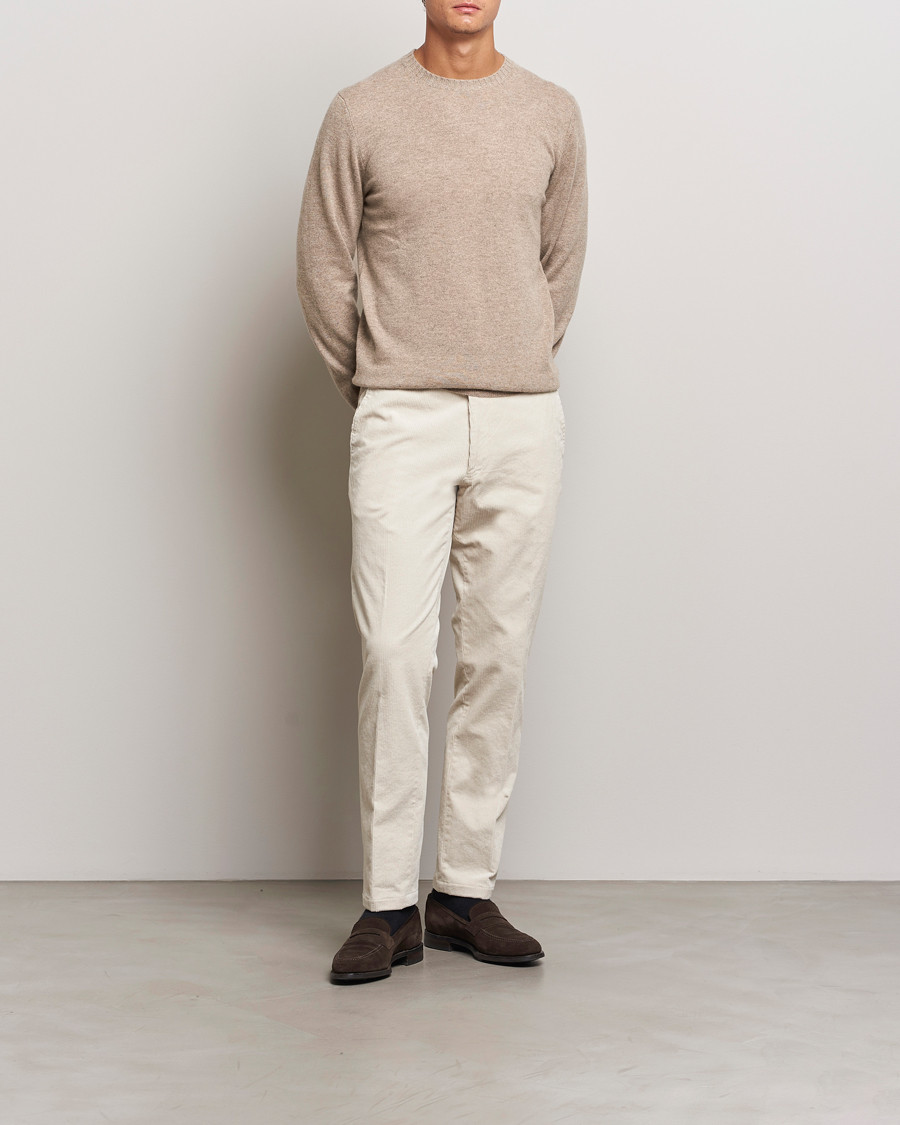 Heren | Truien | Stenströms | Cashmere Crewneck Beige