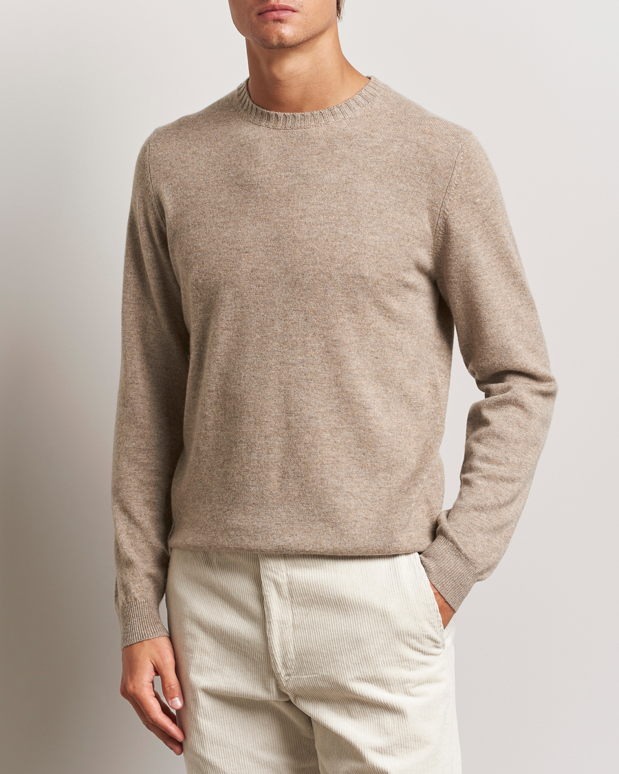 Heren | Truien | Stenströms | Cashmere Crewneck Beige