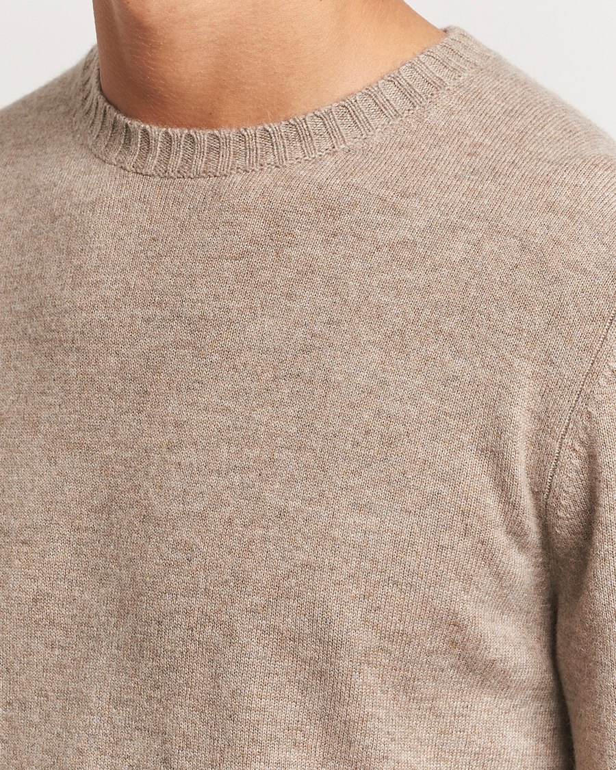 Heren | Truien | Stenströms | Cashmere Crewneck Beige
