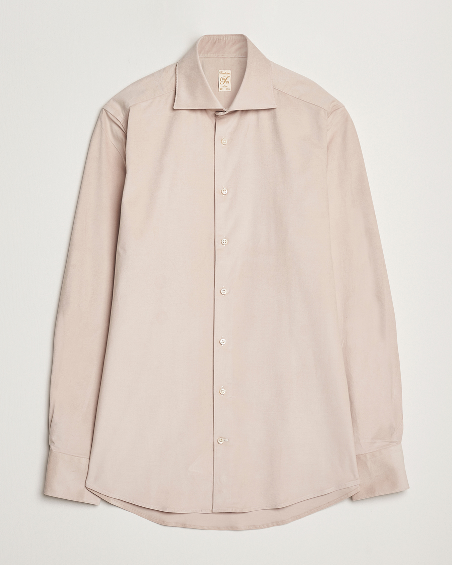 Homme | Chemises | Stenströms | 1899 Velvet Baby Corduroy Shirt Beige