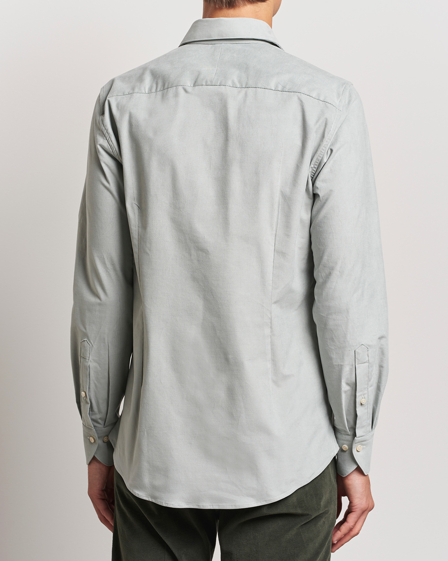 Heren | Overhemden | Stenströms | 1899 Velvet Baby Corduroy Shirt Soft Green