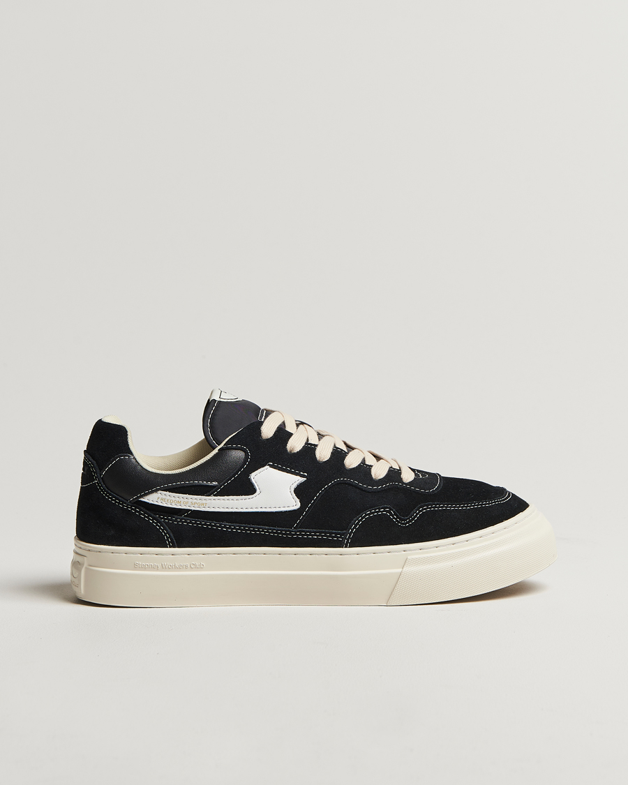 Homme | Stepney Workers Club Pearl S-Strike Suede Sneaker Black White | Stepney Workers Club | Pearl S-Strike Suede Sneaker Black White
