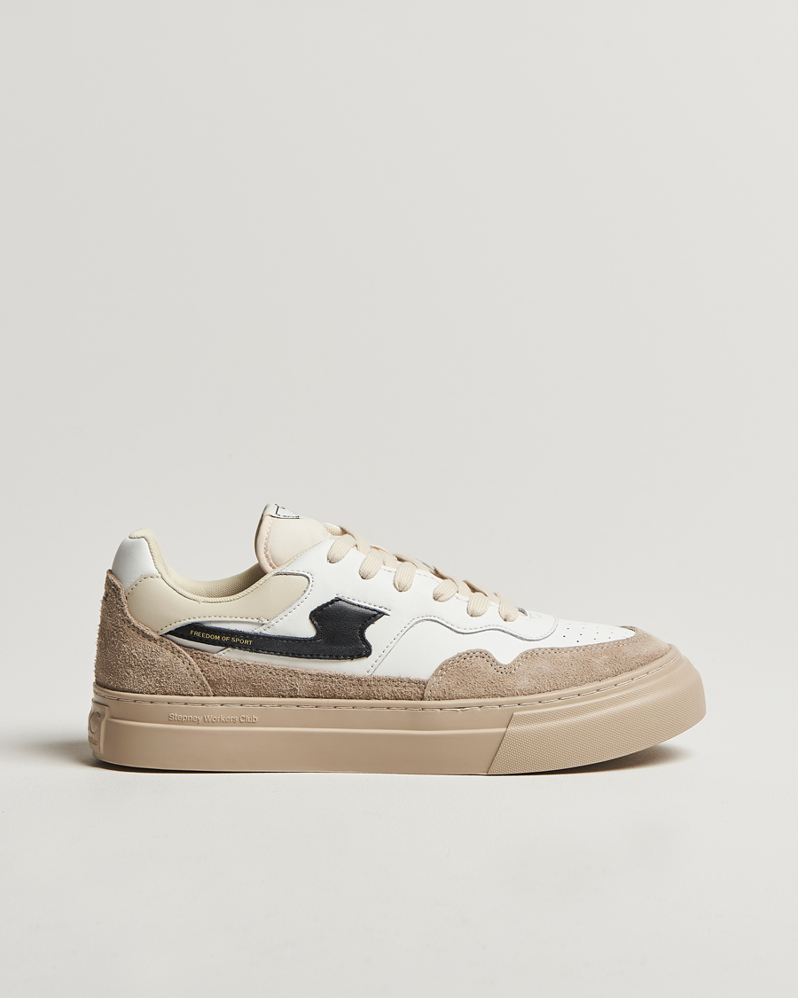 Heren | Stepney Workers Club Pearl S-Strike Leather/Suede Sneaker Winter White | Stepney Workers Club | Pearl S-Strike Leather/Suede Sneaker Winter White