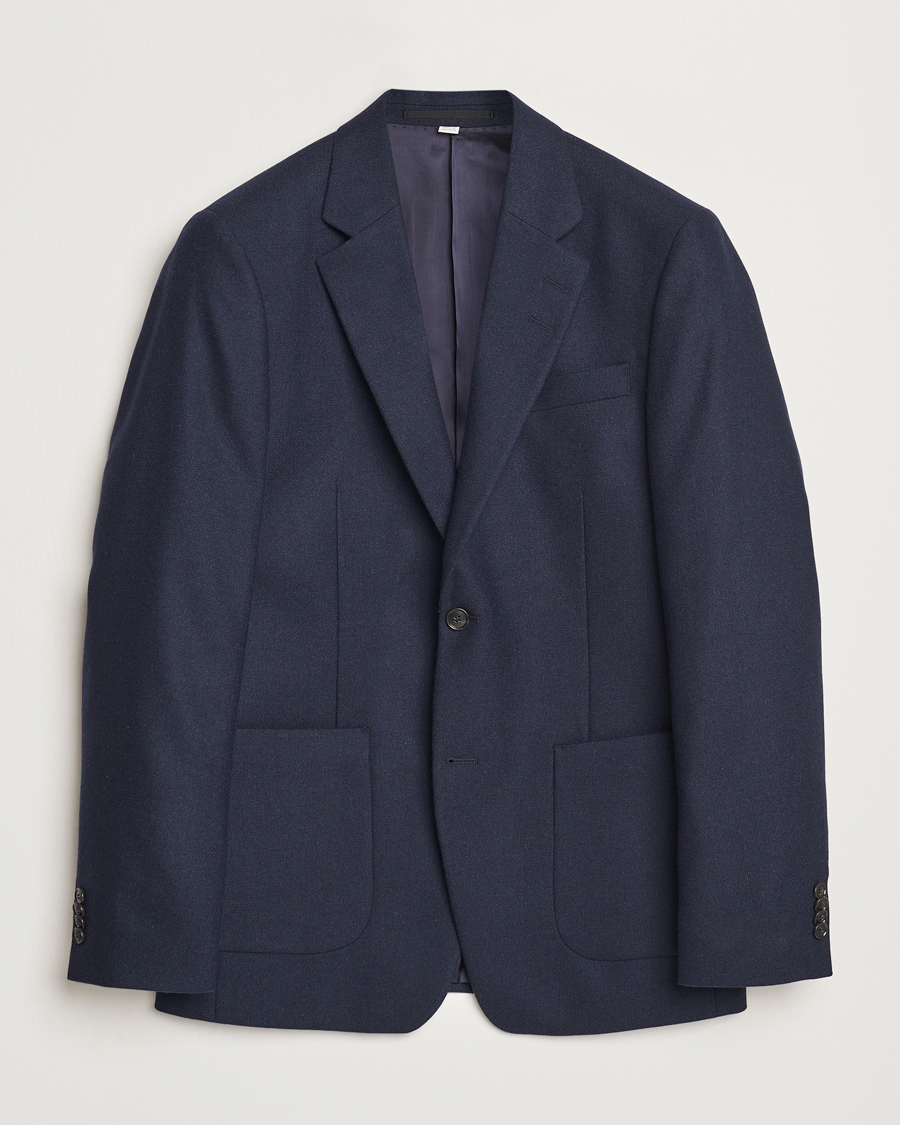Homme | Blazers | Tiger of Sweden | Justin Brushed Wool Blazer Sea Blue