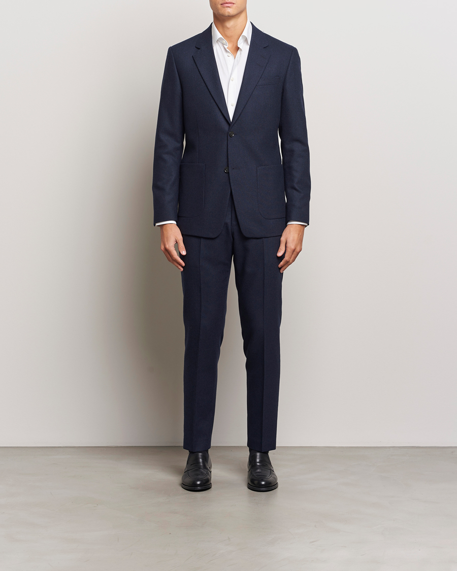 Homme | Blazers | Tiger of Sweden | Justin Brushed Wool Blazer Sea Blue