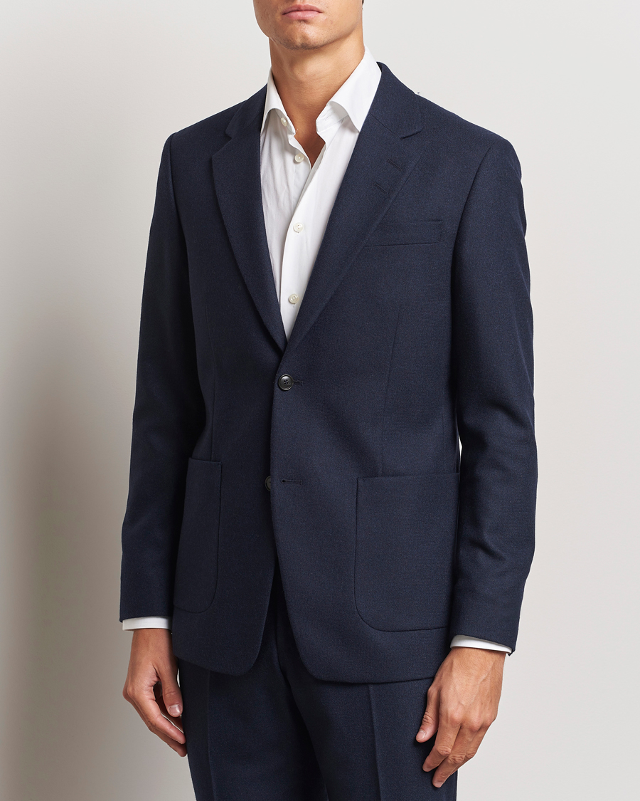 Homme | Blazers | Tiger of Sweden | Justin Brushed Wool Blazer Sea Blue