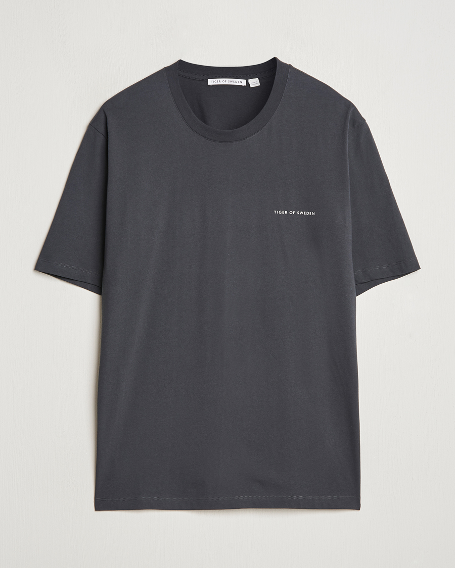 Heren | T-shirts | Tiger of Sweden | Pro Cotton Logo T-Shirt Charcoal