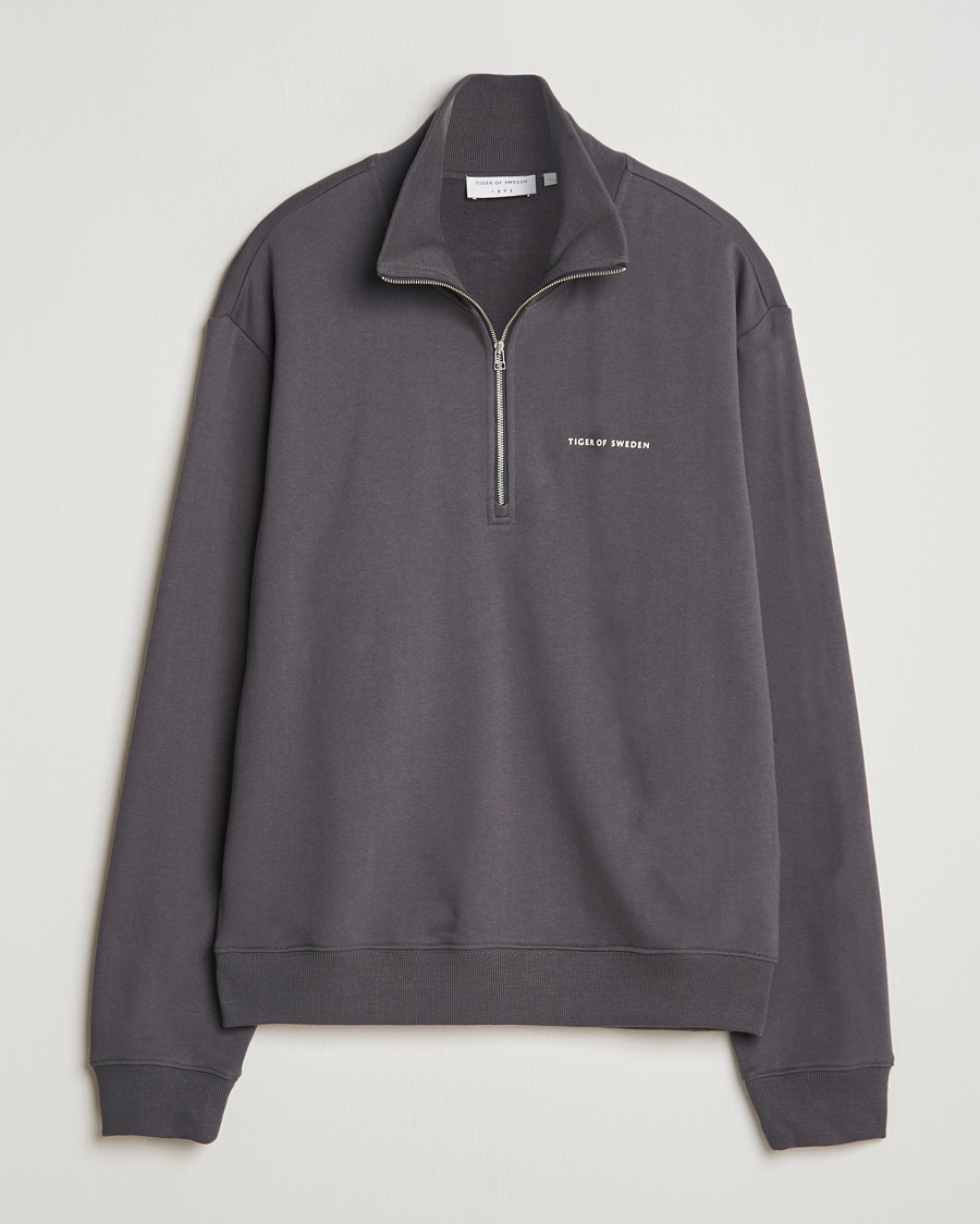 Heren | Truien | Tiger of Sweden | Marlon Half Zip Sweatshirt Charcoal