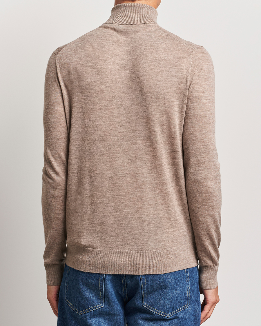 Heren | Truien | Tiger of Sweden | Nevile Extra Fine Merino Polo Beige Melange