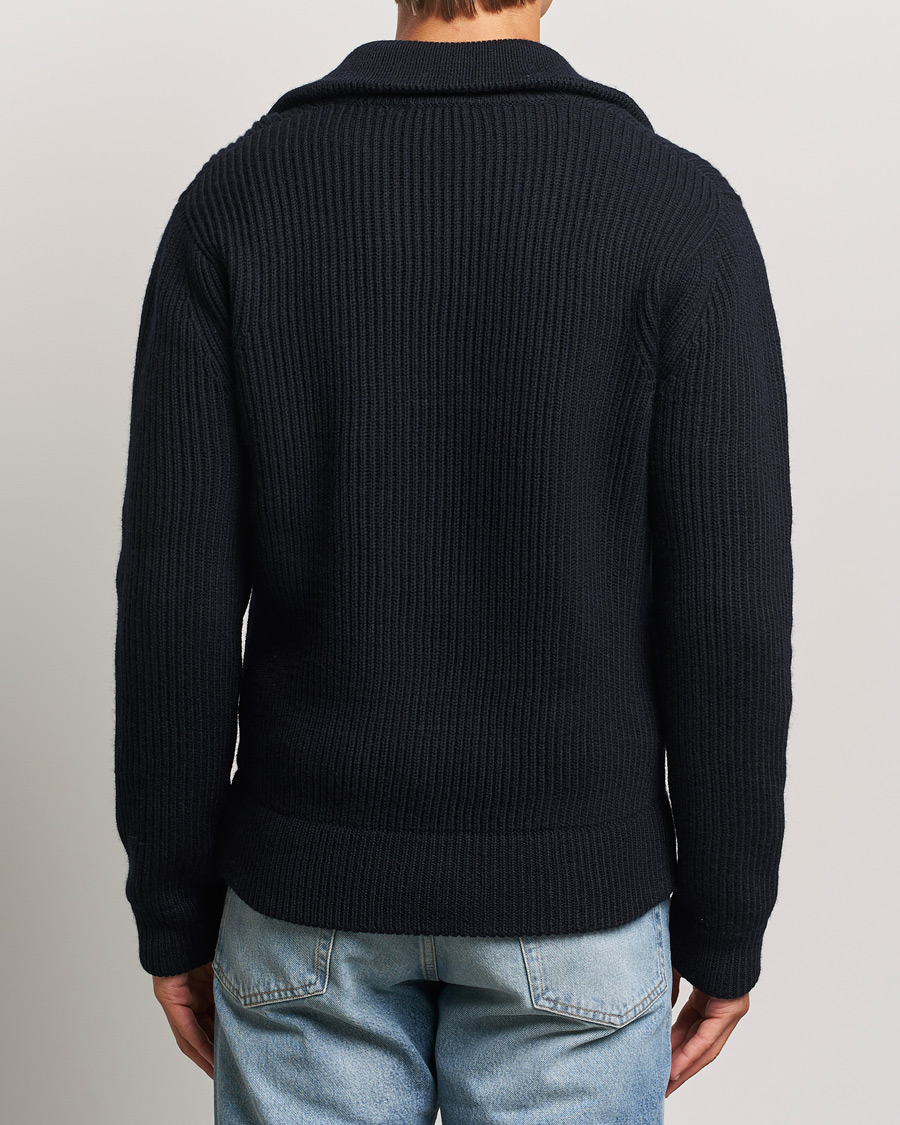 Heren | Truien | Tiger of Sweden | Niall Heavy Knitted Full Zip Light Ink