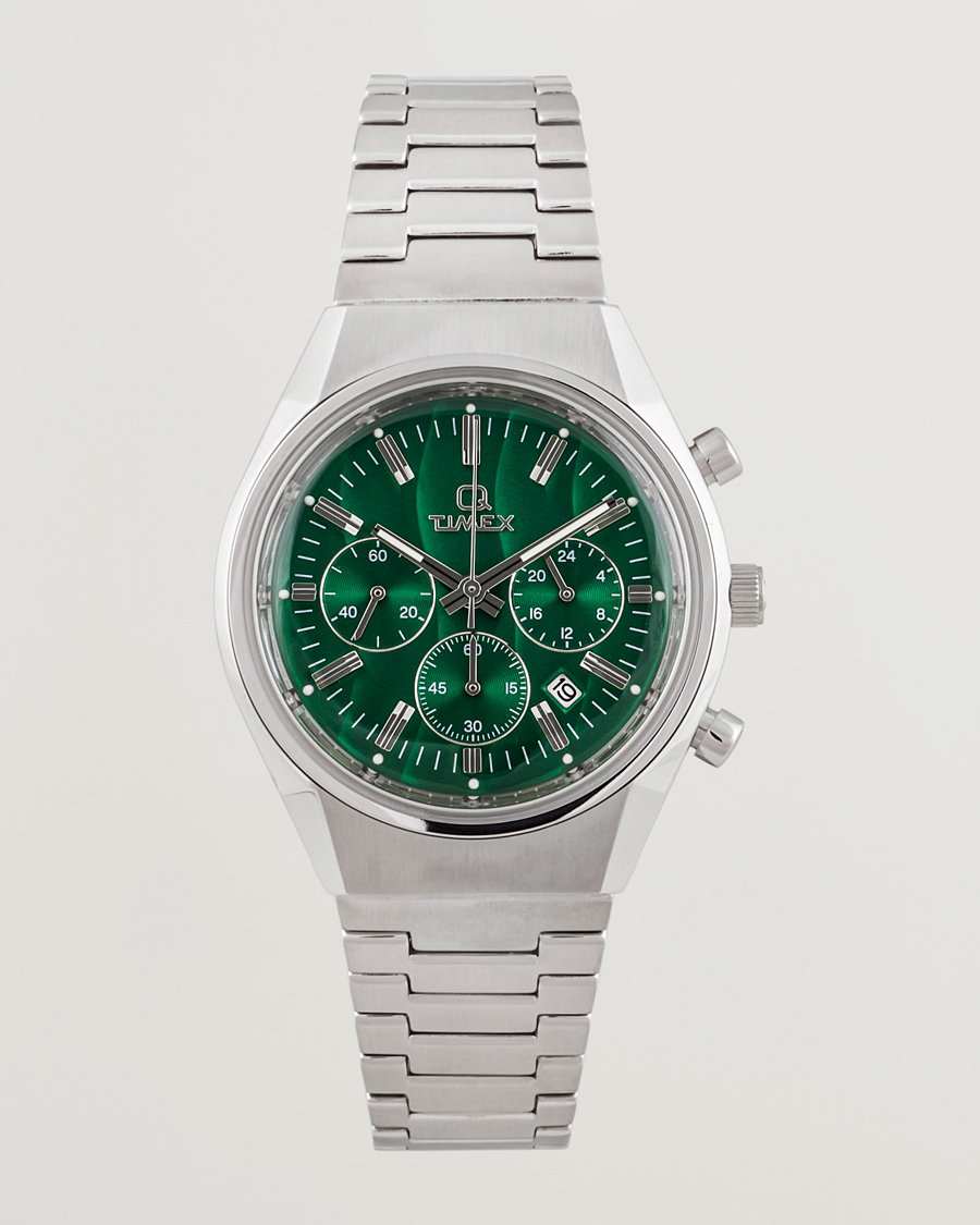 Heren | Timex Q Timex Falcon Eye Chronograph 40mm Green Dial | Timex | Q Falcon Eye Chronograph 40mm Green Dial