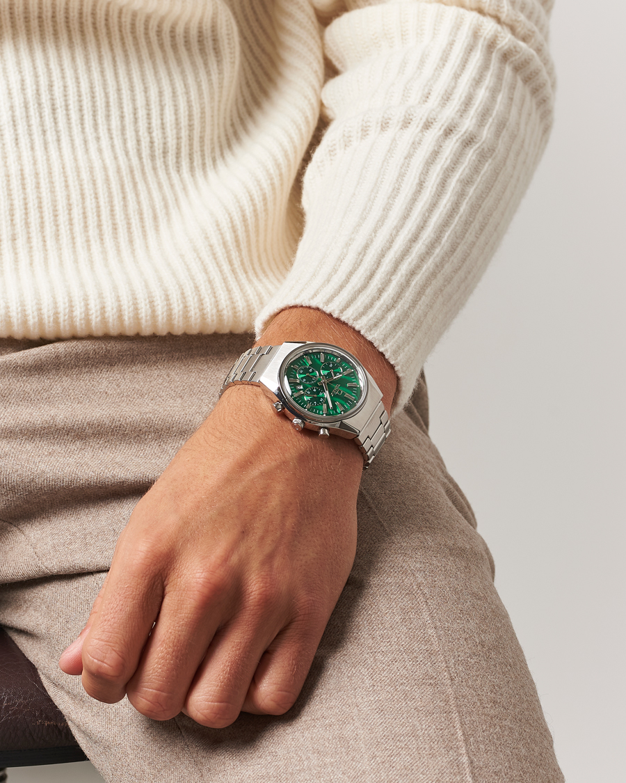 Heren | Timex Q Timex Falcon Eye Chronograph 40mm Green Dial | Timex | Q Falcon Eye Chronograph 40mm Green Dial