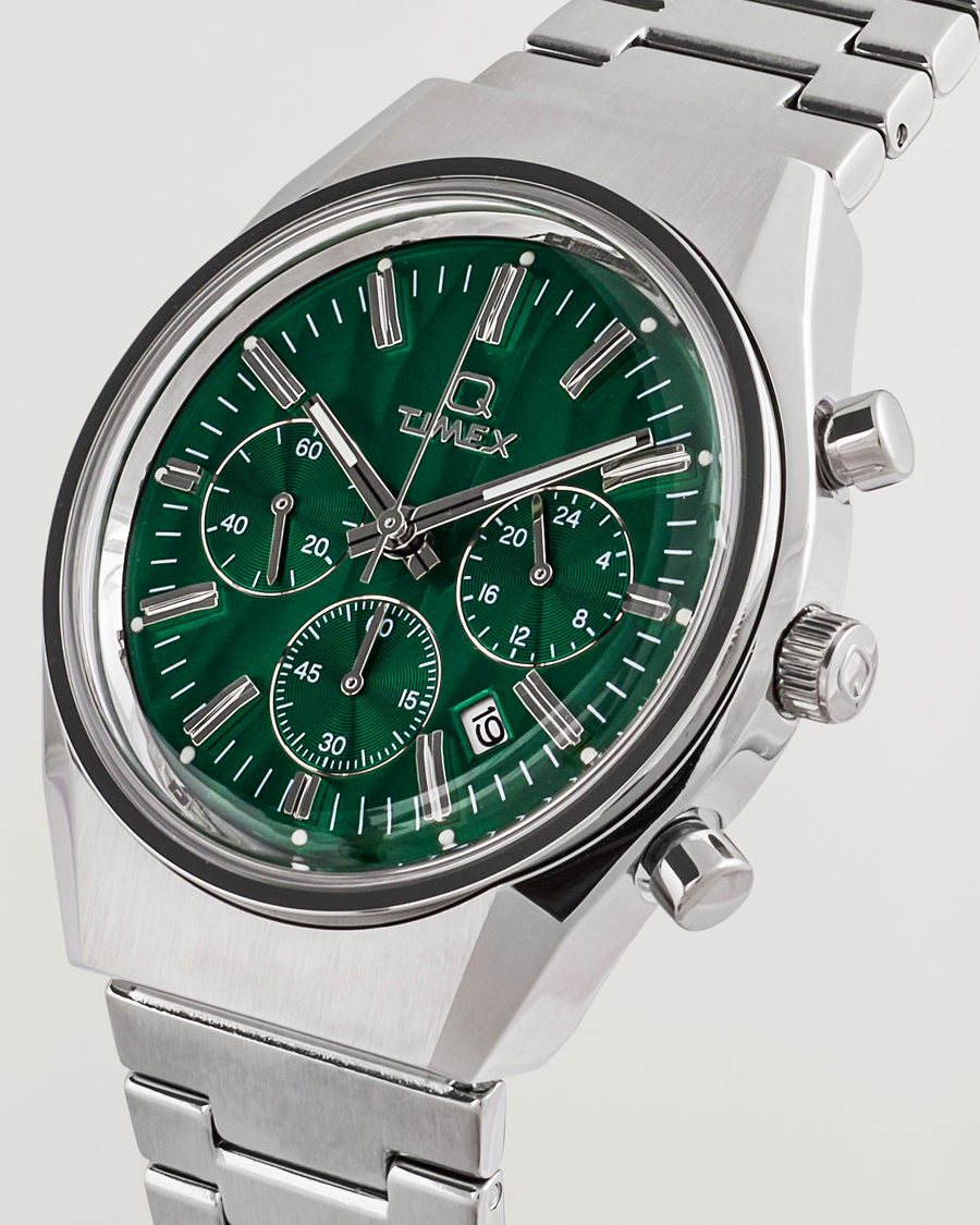 Heren | Timex Q Timex Falcon Eye Chronograph 40mm Green Dial | Timex | Q Falcon Eye Chronograph 40mm Green Dial